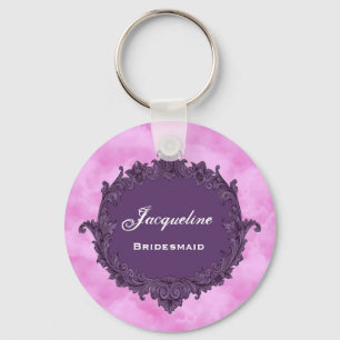 Brautjungfern-Gastgeschenk Hochzeit lila Vintage Schlüsselanhänger