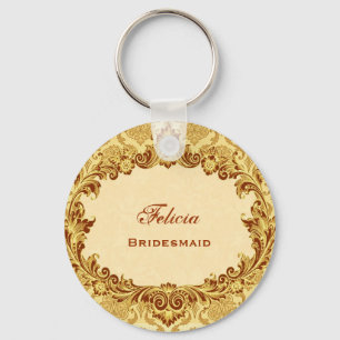 Brautjungfern-Gastgeschenk Hochzeits-GoldVintager Schlüsselanhänger