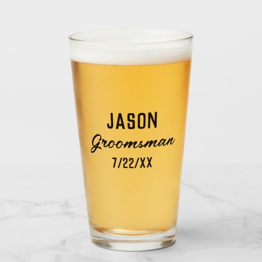 Brautjungfern-Geschenk mit individuellem Text Hoch Glas (Vorne (Gefüllt))