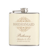 Brautjungfern-Geschenk-Vintage Flachmann (Vorderseite)