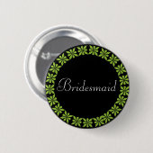 Brautjungfern-grüne Blumen Identifikation. Knopf Button (Vorne & Hinten)