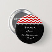 Brautjungfern-Hochzeits-Party ROTE SPARREN Spitze Button (Vorne & Hinten)