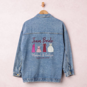 Brautjungfern Hochzeitskleid Brautparty Kleid Jeansjacke