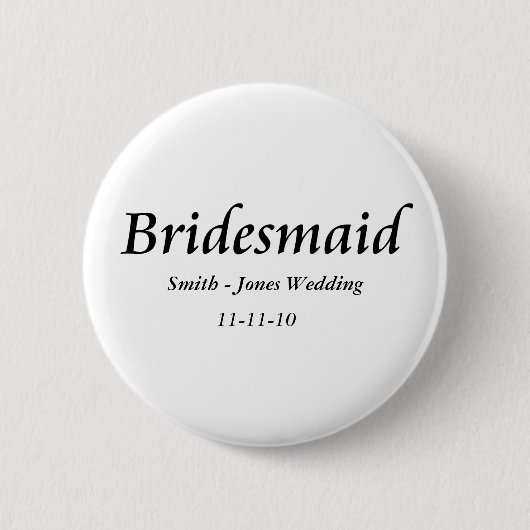 Brautjungfern-Knopf Button (Vorderseite)