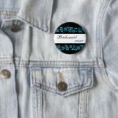 Brautjungfern-Knopf-Schwarzes mit blauen Vintagen Button (Beispiel)