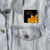 Brautjungfern-Knopf-warme orange Blumen-Hochzeit Button (Beispiel)