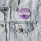 Brautjungfern-lila Polka-Punkte V05 Button (Beispiel)