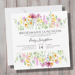 Brautjungfern-Lunch im Blumenwiesen-Stil Einladung