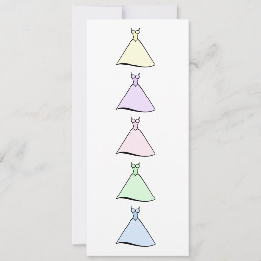 Brautjungfern-Mittagessen - Kleider Einladung (Vorderseite)