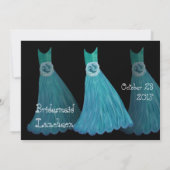 Brautjungfern-Mittagessen oder Brunch-blaue Einladung (Rückseite)