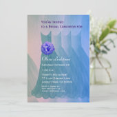 Brautjungfern-Mittagessen oder Brunch-grün-blaue Einladung (Stehend Vorderseite)
