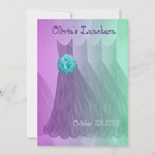 Brautjungfern-Mittagessen oder Brunch-lila Einladung (Rückseite)