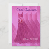 Brautjungfern-Mittagessen-oder Brunch-Rosa-Kleider Einladung (Rückseite)