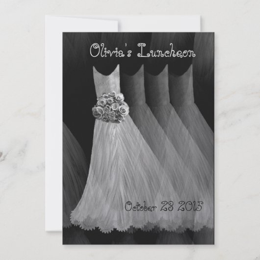 Brautjungfern-Mittagessen-oder Brunch-silbernes Einladung (Rückseite)