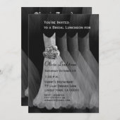 Brautjungfern-Mittagessen-oder Brunch-silbernes Einladung (Vorne/Hinten)