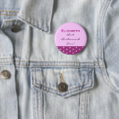 Brautjungfern-Petite Rosa hat individuellen Namen Button (Beispiel)