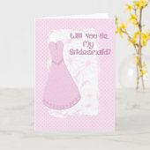 Brautjungfern-Rosa-Kleid Karte (Gelbe Blume)