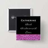 Brautjungfern-rosa Leopard Z002 Button (Vorne & Hinten)
