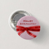 Brautjungfern-roter Bogen-individueller Name V8 Button (Vorne & Hinten)