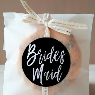 Brautjungfern   Schriftstil-Hochzeit Runder Aufkleber