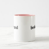 Brautjungfern-schwarzer Text Zweifarbige Tasse (Mittel)