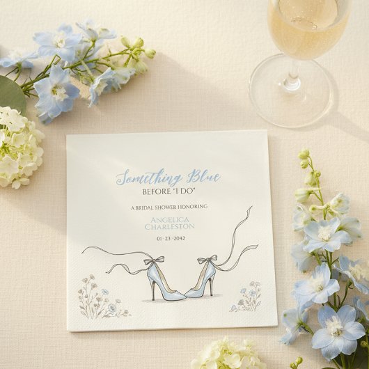 Brautjungfern Something Blue Brautparty Serviette
