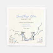 Brautjungfern Something Blue Brautparty Serviette (Vorderseite)