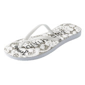 Brautjungfern-Strand-Hochzeits-weiße Spitze-mit Badesandalen (Schrägansicht)