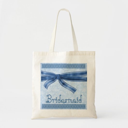 Brautjungfern-Tasche - blauer gestreifter Bogen Tragetasche (Vorne)
