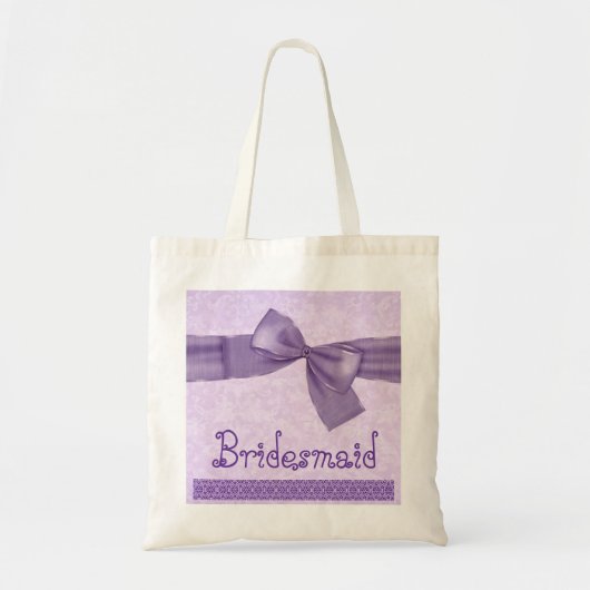 Brautjungfern-Tasche - lila strukturierter Bogen Tragetasche (Vorne)