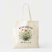 Brautjungfern-Tasche mit Wildblumen für die Ehrenb Tragetasche (Vorne)
