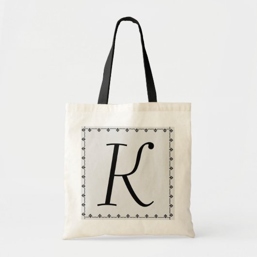 Brautjungfern-Tasche - SCHWARZER Monogramm SILBER Tragetasche (Vorne)