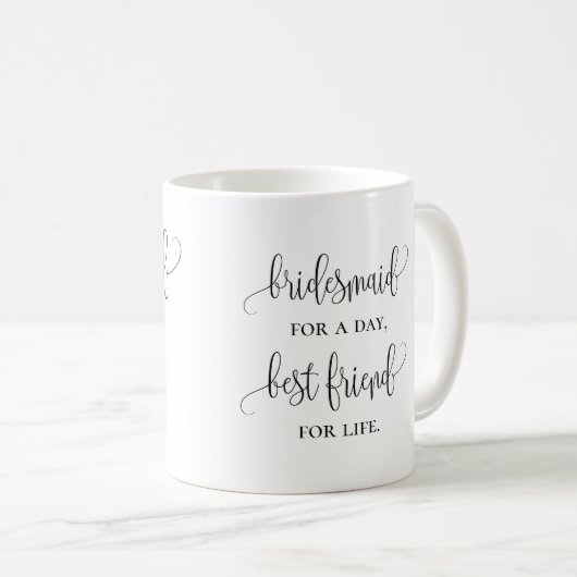 Brautjungfern-Tasse - Hochzeits-Geschenk, Kaffeetasse (VorderseiteRechts)