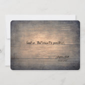 Brautjungfern-/Trauzeugin-lustiges rustikales Holz Einladung (Rückseite)