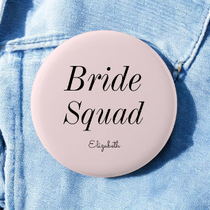 Brautjungfern-Truppe Rosa Schwarz Hochzeitsknopf Button