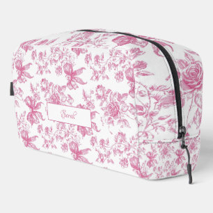 Brautjungfernabschied mit rosa Wildblumentee Waschbeutel