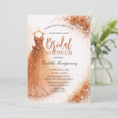 Brautjungfernkleid aus Kupfer, Brautparty Einladung (Stehend Vorderseite)