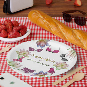Brautjungfernl lingerie Blumen Thema Pappteller