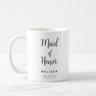 Brautjungfernname und Hochzeitsdatum  Kaffeetasse