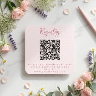 Brautjungfernparty-QR-Code in Rosa Begleitkarte