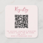 Brautjungfernparty-QR-Code in Rosa Begleitkarte (Vorderseite)