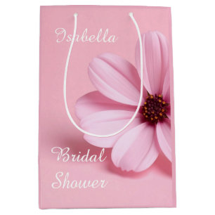 Brautjungfernparty-Skript-Design mit Blush-Cosmos- Mittlere Geschenktüte