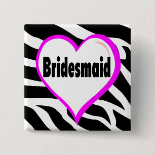 Brautjungferzebra-Streifen Button