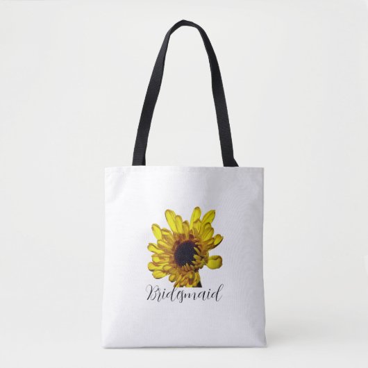 Brautjungfrau Golden Yellow Floral Custom Wedding Tasche (Vorderseite)