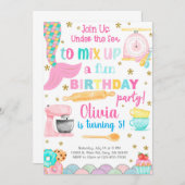 Brautjungfrau & Kochbäckerin Geburtstagseinladung. Einladung (Vorne/Hinten)