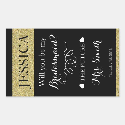 Brautjungfrau Rechteckiger Aufkleber (Vorderseite)