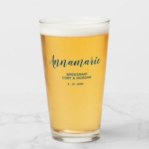 Brautjungfrau, Trauzeugin, Personalisierte Hochzei Glas