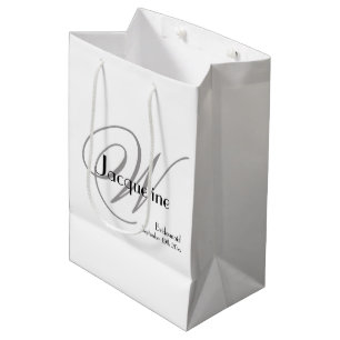 Brautjungfraugeschenk Monogram Chic Modern Mittlere Geschenktüte