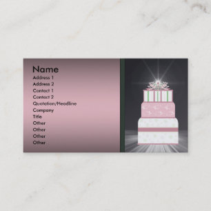 Brautkarten für rosa und schwarze Hochzeitstorte Visitenkarte