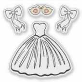Brautkleid-Aufkleber  Aufkleber (Vorderseite)